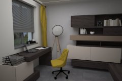 007. domowe biuro tapeta zygzak szary wenge bez musztardowy home office zigzag wallpaper grey wenge mustard