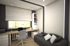 012. domowe biuro garfitowo białe home office dark grey white