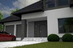 009. elewacja szara grafit beton czarna dachowka