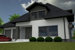 011. elewacja szara grafit beton czarna dachowka