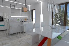 0022. Biała kuchnia z kolorowym akcentem