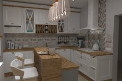 0033. Kuchnia prowansalska biała drewno white wood Provencal kitchen