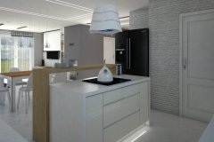 0048. KUCHNIA MAGNOLIA WYSOKI POLYSK DREWNO BIALY KITCHEN WOOD ECRU WHITE HIGH GLOSS