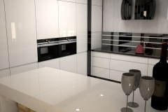 0053. kuchnia biala czarna polysk nowoczesna modern kitchen white and black hight gloss