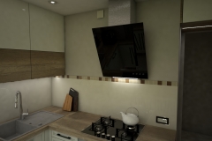 0056. kuchnia ecru drewniana lacobel mozaika kitchen ecru wood mosaic old style