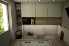 0058. kuchnia ecru drewniana lacobel mozaika kitchen ecru wood mosaic old style