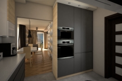 0060. kuchnia nowoczesna szary mat  bialy polysk drewno modern kitchen grey matt white gloss