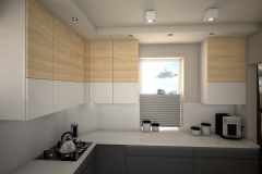 0061. kuchnia nowoczesna szary mat  bialy polysk drewno modern kitchen grey matt white gloss