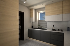 0062. kuchnia nowoczesna szary mat  bialy polysk drewno modern kitchen grey matt white gloss