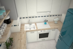 086.-kuchnia-biala-retro-angielska-tapeta-w-liscie-niebieska-lodowka-kitchen-white-vintage-english-wallpaper-leaves-baby-blue-fridge