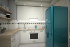 087.-kuchnia-biala-retro-angielska-tapeta-w-liscie-niebieska-lodowka-kitchen-white-vintage-english-wallpaper-leaves-baby-blue-fridge