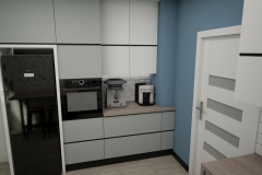 154.-kuchnia-szaro-biala-z-drewnem-i-czarnym-sprzetem-agd-dziwny-uklad-kuchni