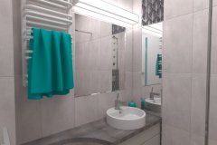 0028. Szara mała łazienka ceramika Pilch