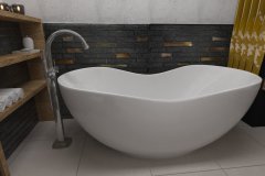 0066. łazienka szaro czarna ze słotym akcentem a la loft bathroom