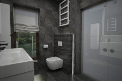 0107. lazienka czarno biala stone box, bathroom black and white