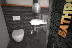 0110. LAZIENKA CZARNA POMARANCZOWA BATHROOM BLACK ORANGE