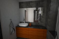 0111. LAZIENKA CZARNA POMARANCZOWA BATHROOM BLACK ORANGE