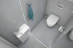 139. mala toaleta szara hexagony small toilet grey hexagons