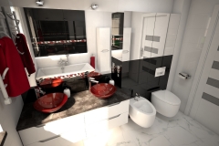 189.-lazienka-czarno-biala-z-czerwona-moazika-i-czerwonymi-szklanymi-umywalkami-bathroom-black-and-white-and-red-mosaic-and-red-sink