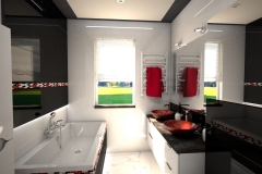 191.-lazienka-czarno-biala-z-czerwona-moazika-i-czerwonymi-szklanymi-umywalkami-bathroom-black-and-white-and-red-mosaic-and-red-sink