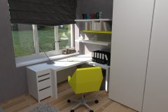 0018. pokoj mlodziezowy szaro zolty szybka metamorfoza, room for teenagers grey and yellow quick make over