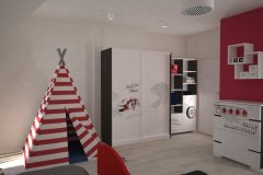 0026. POKOJ DZIECIECY SAMOCHODY CZERWONY CHILDREN ROOM CARS RED
