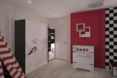 0027. POKOJ DZIECIECY SAMOCHODY CZERWONY CHILDREN ROOM CARS RED