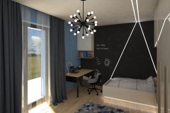 0037. pokoj mlodziezowy szary beton zebra bezowy polysk czarny bialy children room grey concrete beige gloss black white