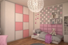 0040. pokoj dla dziewczynki slodki przytulny rozowy bialy szary kropki poduszki children room for girl for little princess sweet cozy pink white grey dots pillows