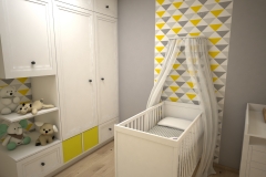 044. pokoj dzieciecy bialy szary zolty children room white grey yellow
