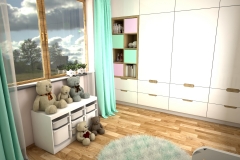 047. pokoj dzieciecy bialy szary kropki zielony drewno meble ikea children room white grey dots green wood furniture ikea