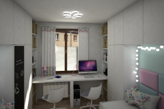 066. pokoj dzieciecy z tapicerowanm oparciem bialy turkusowy rozowy meble ikea cottonballs children room pink green white