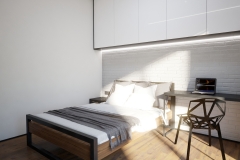 97.-sypialnia-mlodziezowa-azurowe-krzeslo-drewno-loft-cegla-wiszace-szafki