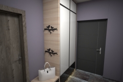 0010. przedpokoj fioletowy jasne drewno ecru hall purple light wood