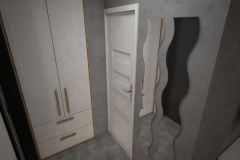 021. przedpokoj szary drewno cegla lustro wieszak hall grey wood brick mirror hanger