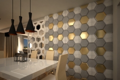 0062. salon beton jasne drewno szary bialy polysk zloty livingroom concrete light wood white gloss gold