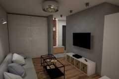 081. salon meble ikea drewno sary cegla bialy livingroom ikeas furniture wood grey brick white