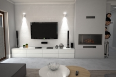 114.  salon z jadalnia glamour jasny bialy szary szklo livingroom dining room light white grey glass