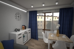 121. salon beton dab sonoma szary granatowy drewno livingroom concrete grey wood oak