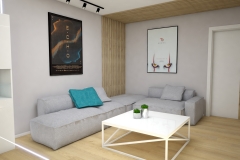 131.-salon-szary-drewno-lamele-turkusowy-bialy-stolik-kawowy-beton