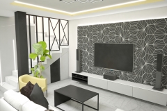 175.-zarno-bialy-salon-zolty-akcent-hexagony-biale-linie-plytki-na-podlodze-led