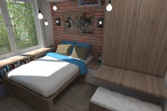 0014.-Sypialnia-loft-z-wspinakiem-dla-kotów-Bedroom-loft-with-scratching-posts-for-cats