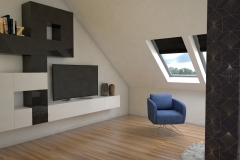 064.-sypialnia-drewno-tapeta-zloty-granatowy-bialy-polysk-czarny-polysk-sufit-napinany