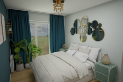 086.-sypialnia-turkus-z-biela-zloto-plakaty-szafa-duze-lozko-lustra