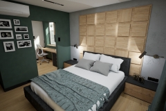 094.-sypialnia-drewno-butelkowazielen-sciana-z-paneli-drewnianych-led