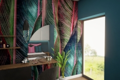 114.-sypialnia-turkusofa-fukcjowe-dodatki-tapeta-w-liscie-mala-toaletka-pomysl-na-mala-sypialnie