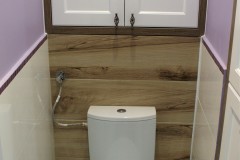 0034. realizacja lazienka prowansalska bialo fioletowa z drewnem lawenda realisation bathroom lavender white wood purple violet