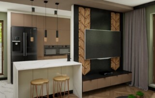 wizualizacja wnętrza kolor brązowy